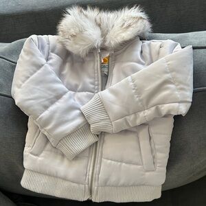 C&C California White Jacket with Faux Fur Trim